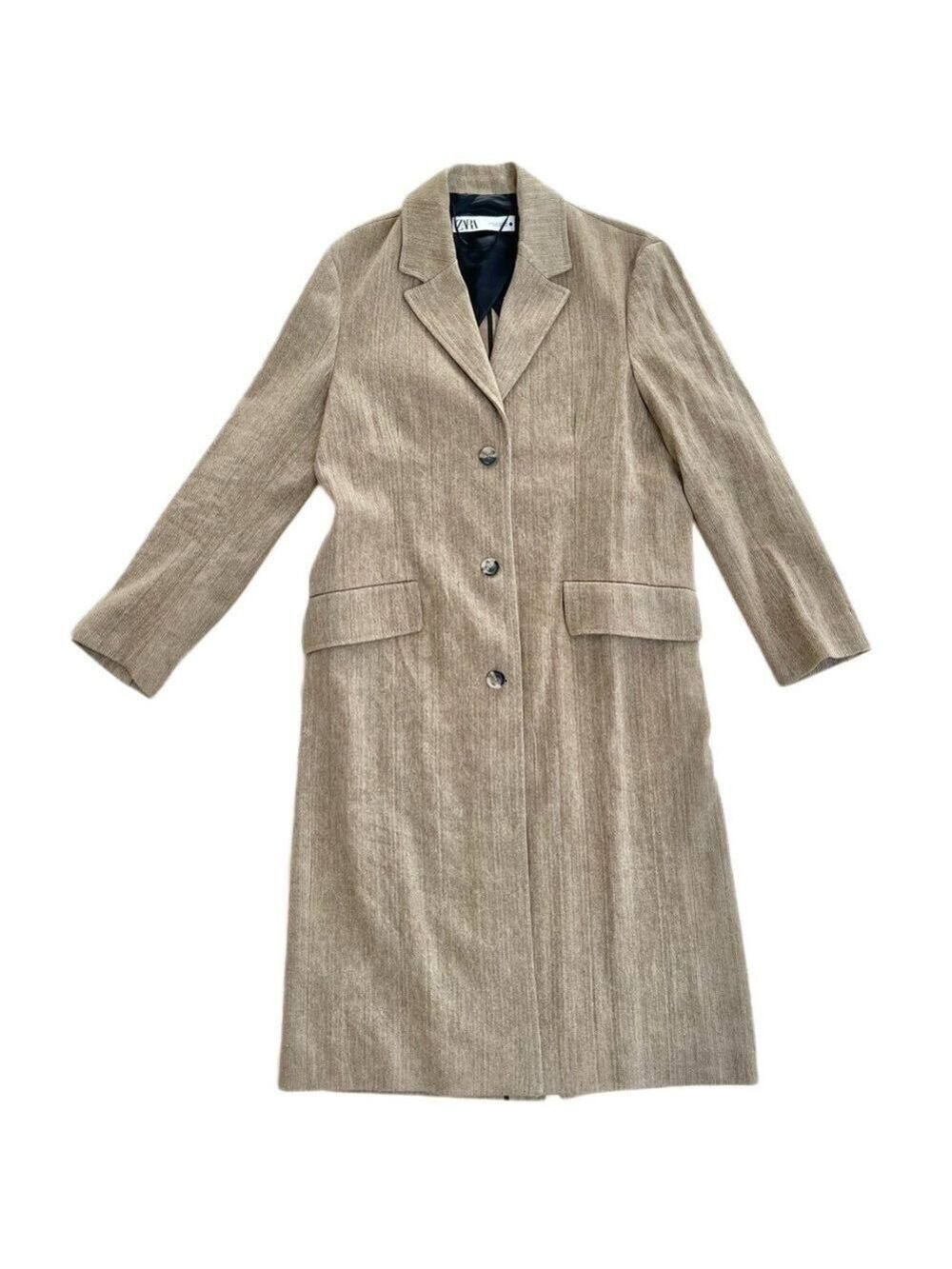 NWOT Zara Rustic Brown Linen Cotton Fall/Winter Trench Coat - Size XS - Picture 7 of 16